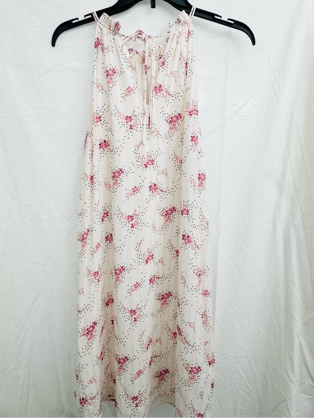 LOFT Floral Halter Mini Dress in White & Pink Size XS Like New - Picture 5 of 6